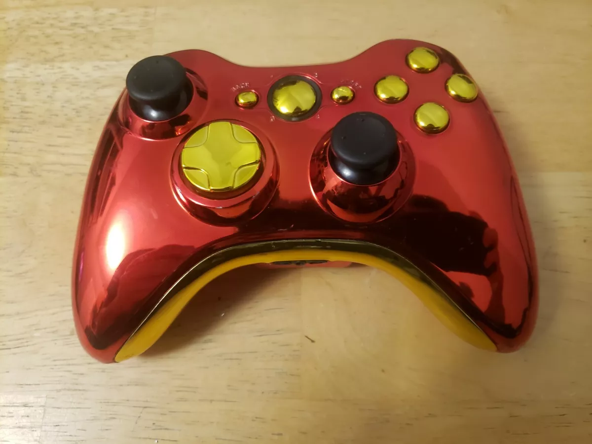 Iron Man Themed Red & Gold Chrome Custom Controller Chaos XBOX 360