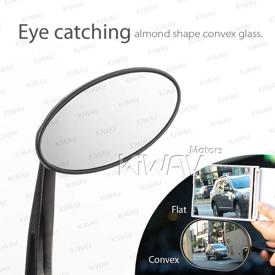 Espejos retrovisores de extremo de barra KiWAV para motocicleta ultra negros para Honda VTX1800S1 2005-2006 Foto 4 de 4