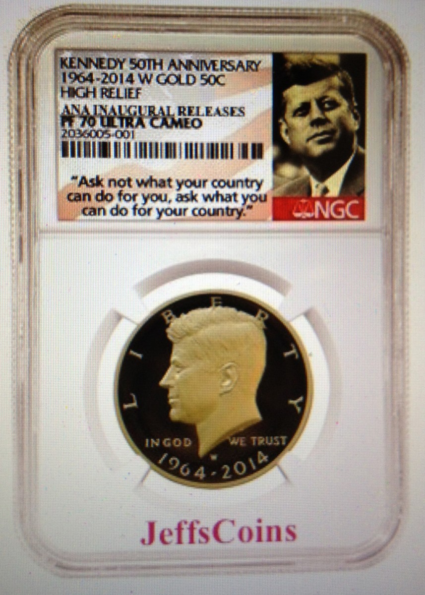 2014 W Gold Kennedy Half 50¢ Anniversary NGC Proof 70 Chicago ANA