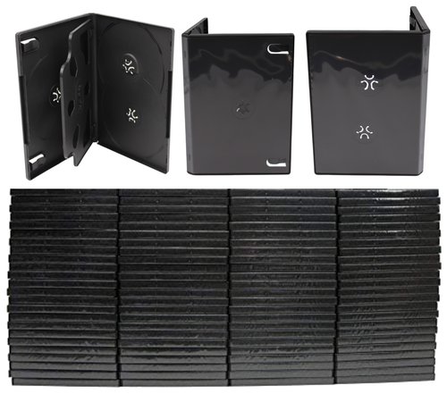 New Standard Black DVD 5 Disc 14mm New Premium Movie Storage Cases Bulk Lot - Afbeelding 1 van 7