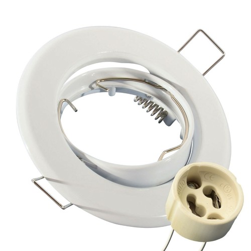Led Einbauspot Flach 6x LED Einbaustrahler Flach, 5W, 230V, Warmweiß 3000K – Set Mit Einbaurahmen Für Decke & Wand, IP44 Deckenstrahler Set 6 Stück