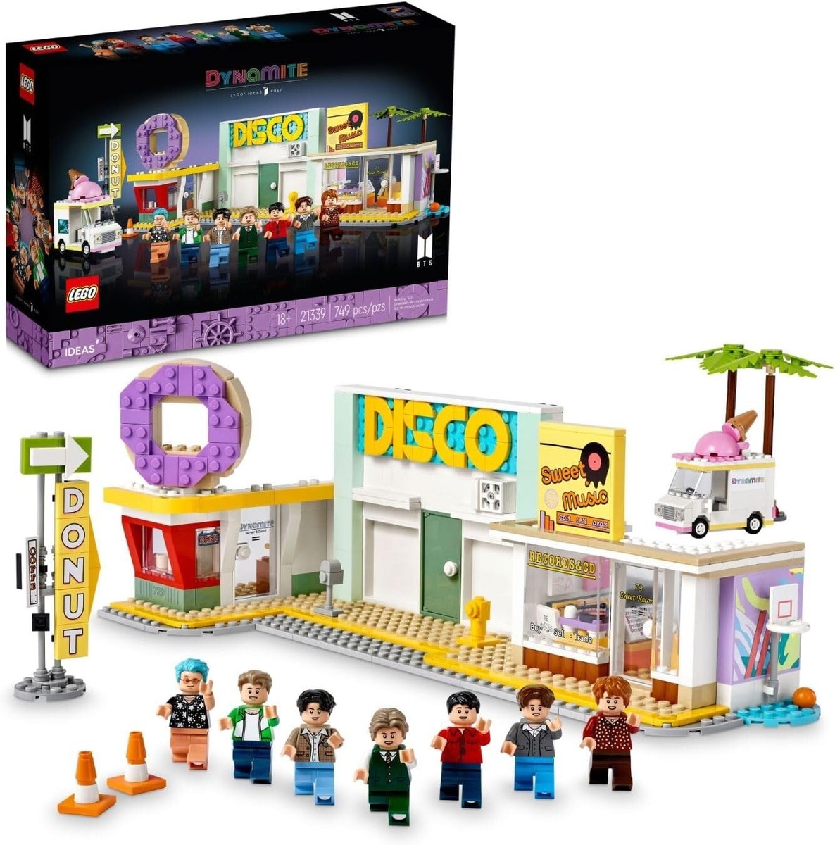 LEGO Ideas BTS Dynamite 21339 Model Kit 7 Minifigures of Famous K