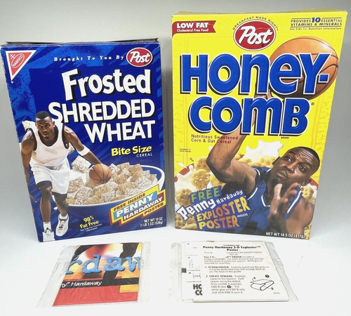 Vintage 1995 Penny Hardaway Honey Combs Cereal Boxes with Premium Posters SEALED