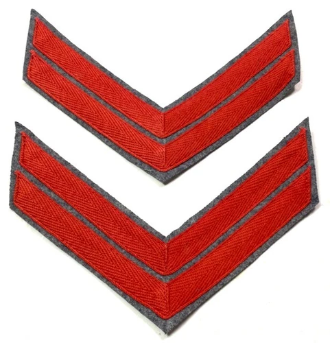 CIVIL WAR CS CONFEDERATE 7 UNION CORPORAL RANK CHEVRONS-ARTILLERY LOT OF 4 EXPRE