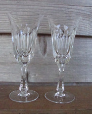 Echt Bleikristall Flared Crystal Wine Glasses Stemware 7 1/2" SET OF 2 Nachtmann