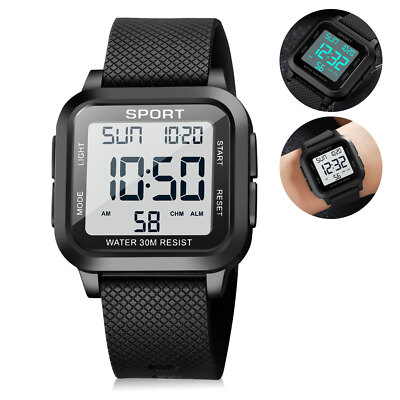 #ad Waterproof Men#x27;s Digital Army Military Sport Quartz Watch Chronograph Backlight $9.98