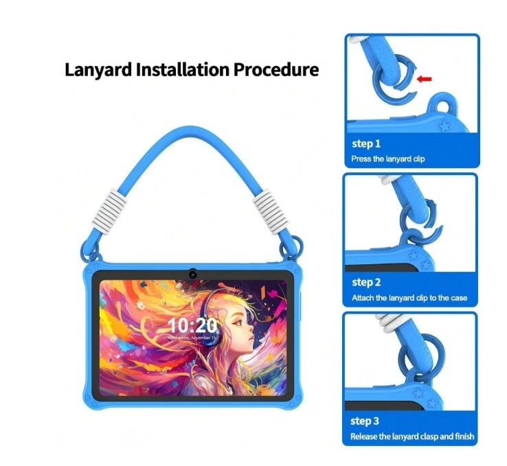 Vasoun Kid Tablet 7 inch Android Tablet 4GB(2+2)+32GB Bluetooth WiFi Dual Camera - Image 3 of 4