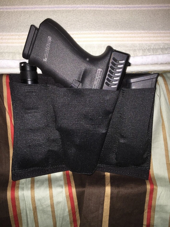 Bed holster rack bedside mattress couch tactical gun 2 magazine AMBIDEXETROUS - Image 4 of 4