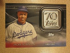 2021 TOPPS  #70LP-JR JACKIE ROBINSON 70th ANNIVERSARY BLACK LOGO PATCH 101/299