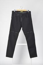 Versace Jeans Couture Black Zipper Biker Denim Pants size 34