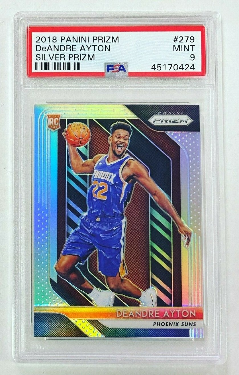 2018-19 Panini Prizm Deandre Ayton Silver PSA 9 Mint RC Rookie Card #279 Suns