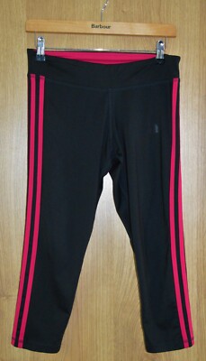 Adidas Capri Leggings schwarz Nylon - UK 8-10 
