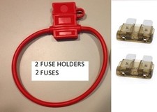 2 14 GAUGE ATC FUSE HOLDER With COVER 2 7.5 AMP FUSES IN-LINE 14 GA. USA
