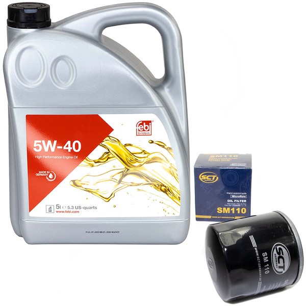 MotoröL Set 5W-40 5 Liter + ÖLfilter SM 110 FüR Skoda Felicia I II 1.3 6U1 6U5-image
