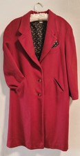 Bryant Park Vintage 100% Wool Red Coat Fall & Winter Made In Usa Petite Size 22