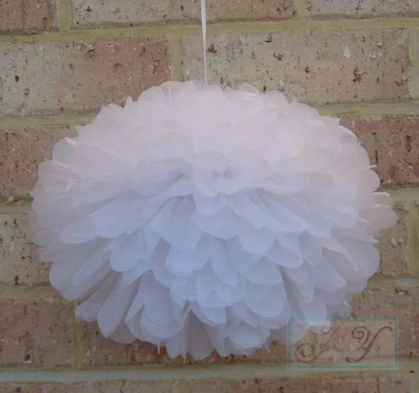 10x Pompones Papel Blanco Rosa Caliente Flores Boda Fiesta Baby Shower Decoración Foto 3 de 4