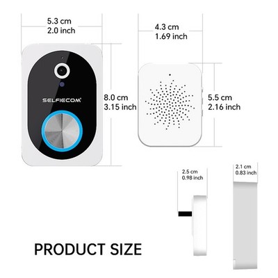 Smart Wi-Fi Video Doorbell 480P HD PIR Motion + Wireless Chime + Cloud Save