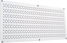 Wall Control Pegboard 16in x 32in Horizontal White Metal Pegboard Tool Board ...