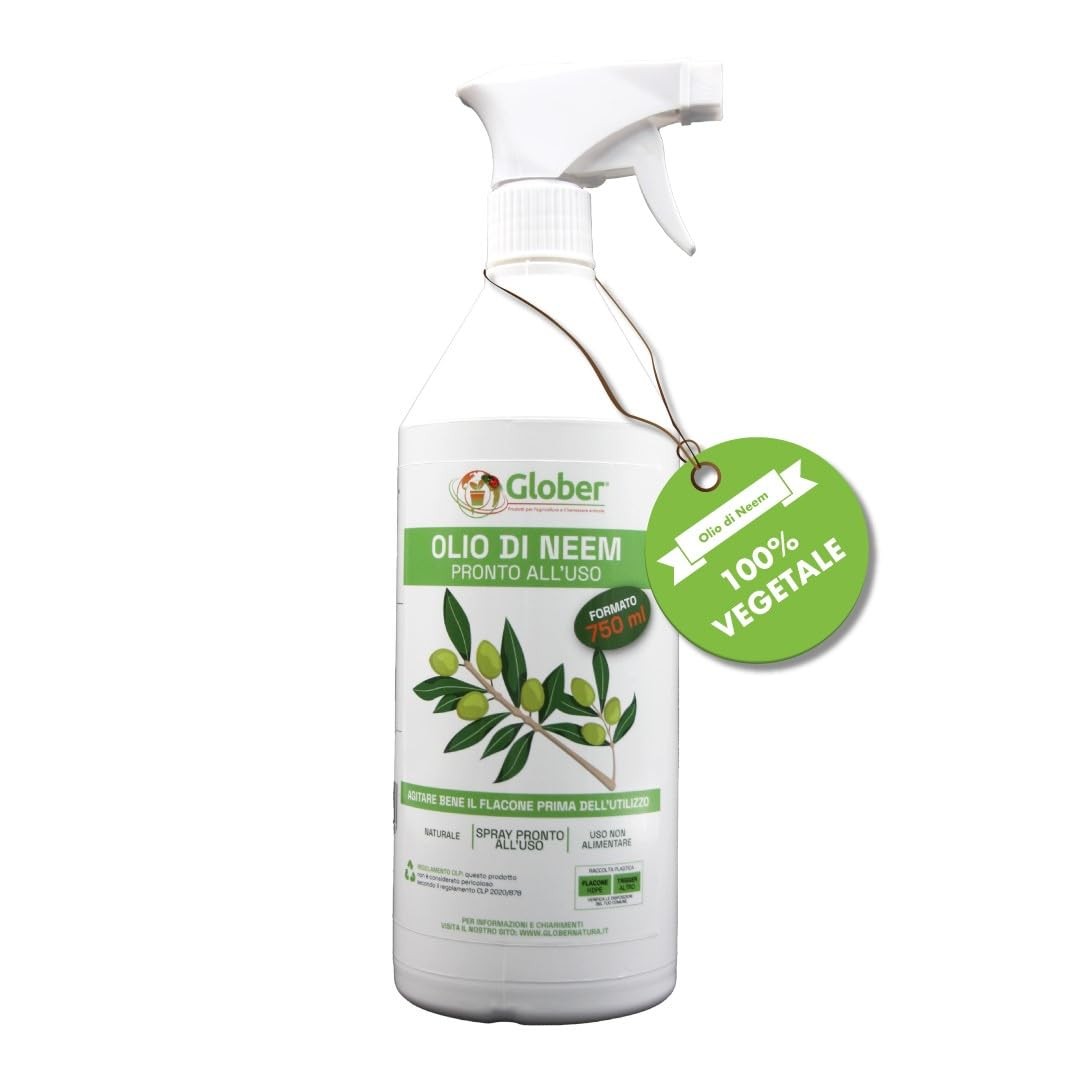 GLOBER Olio Di Neem - Spray 750 ml - 100% Vegetale - Azione Naturale (a6Y)