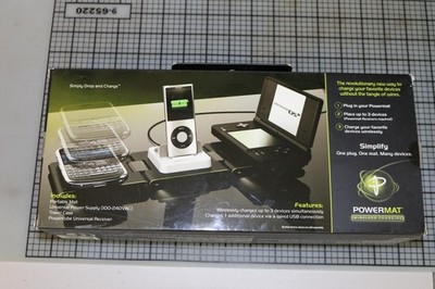 Powermat Wireless Charging Portable Mat Kit Powercube Tips Complete NEW sealed