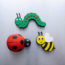 Garden Bug Magnets  Ladybug, Honeybee, Caterpillar Fridge/Whiteboard Decor