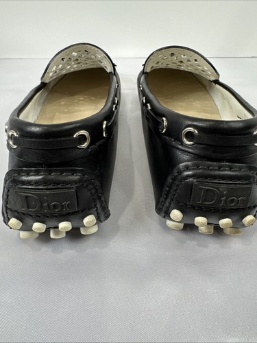 Christian Dior Laser Cut Flower Slip On Loafers Size 38 1/2 - Picture 4 of 10