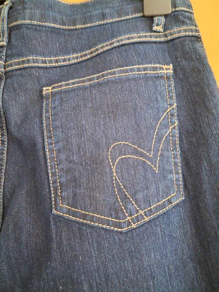 M&S Per Una Womens Dark Blue High Waist Flare Jeans Unworn 10 Long excellent con - Image 4 of 4
