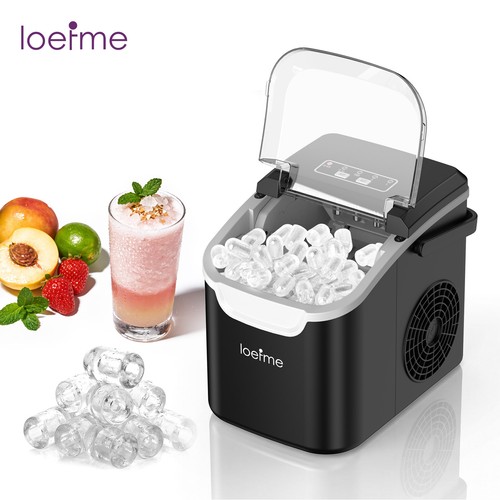 LOEIME Ice Maker Machine Portable Counter Top Ice Cube Maker for Home Black 45dB