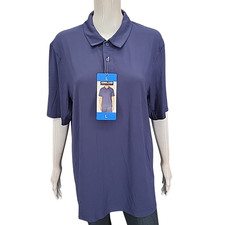 Kirkland Signature Men's Short Sleeves Golf Polo Shirt Top Blue Size Large
