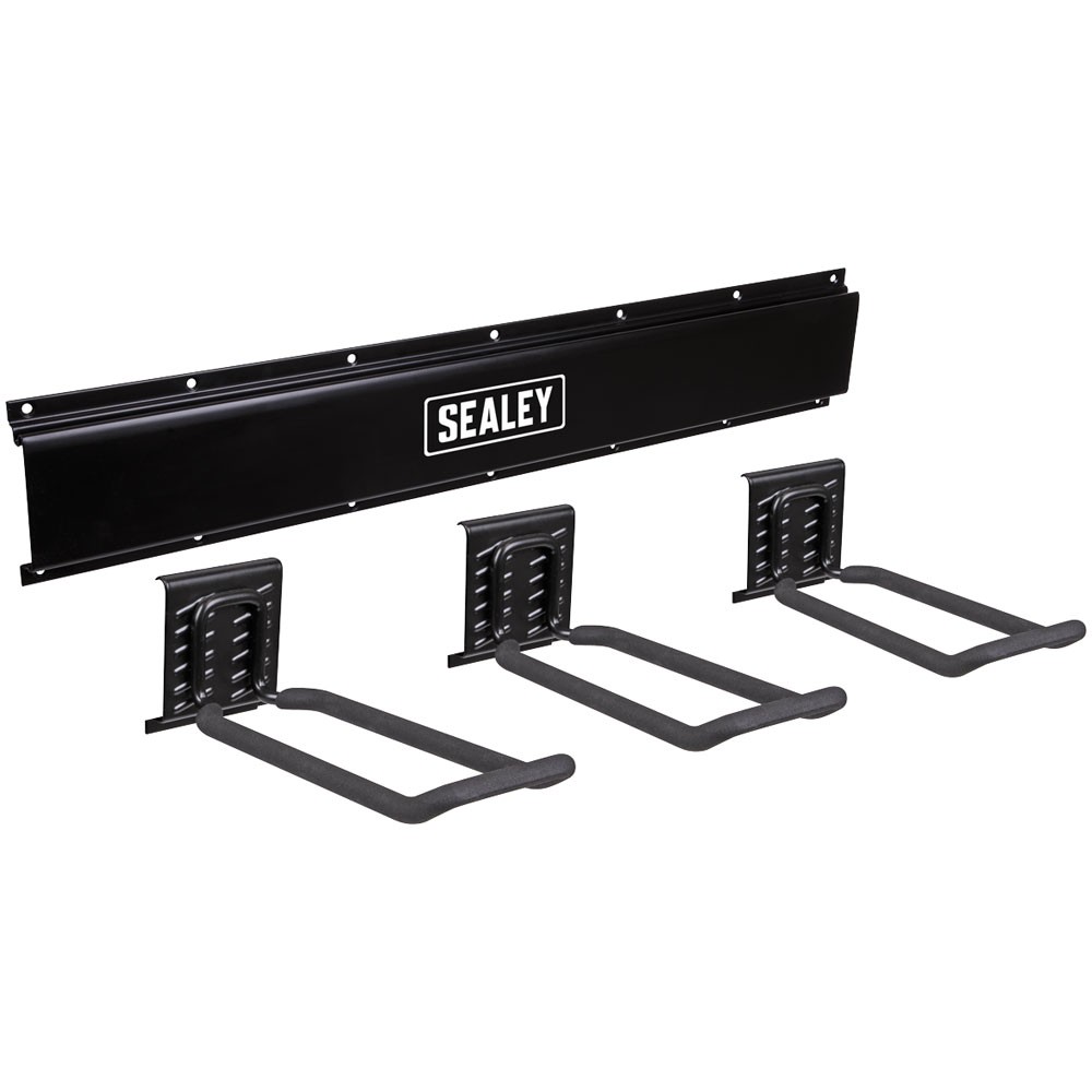 Sealey Wall Mounting 3 Closed End Hook Storage Rail