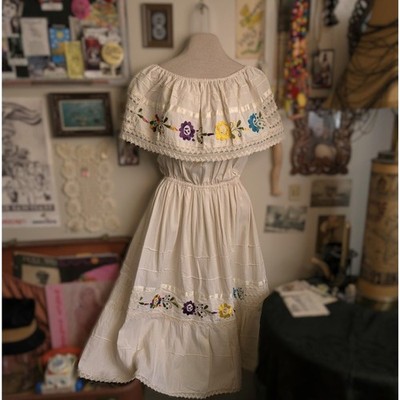 floral embroidered mexican dress Andrea Floral Dress main image 1