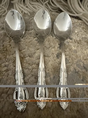3 Masterchef Stainless Steel China Flatware, Dinner Spoons, Excellent!