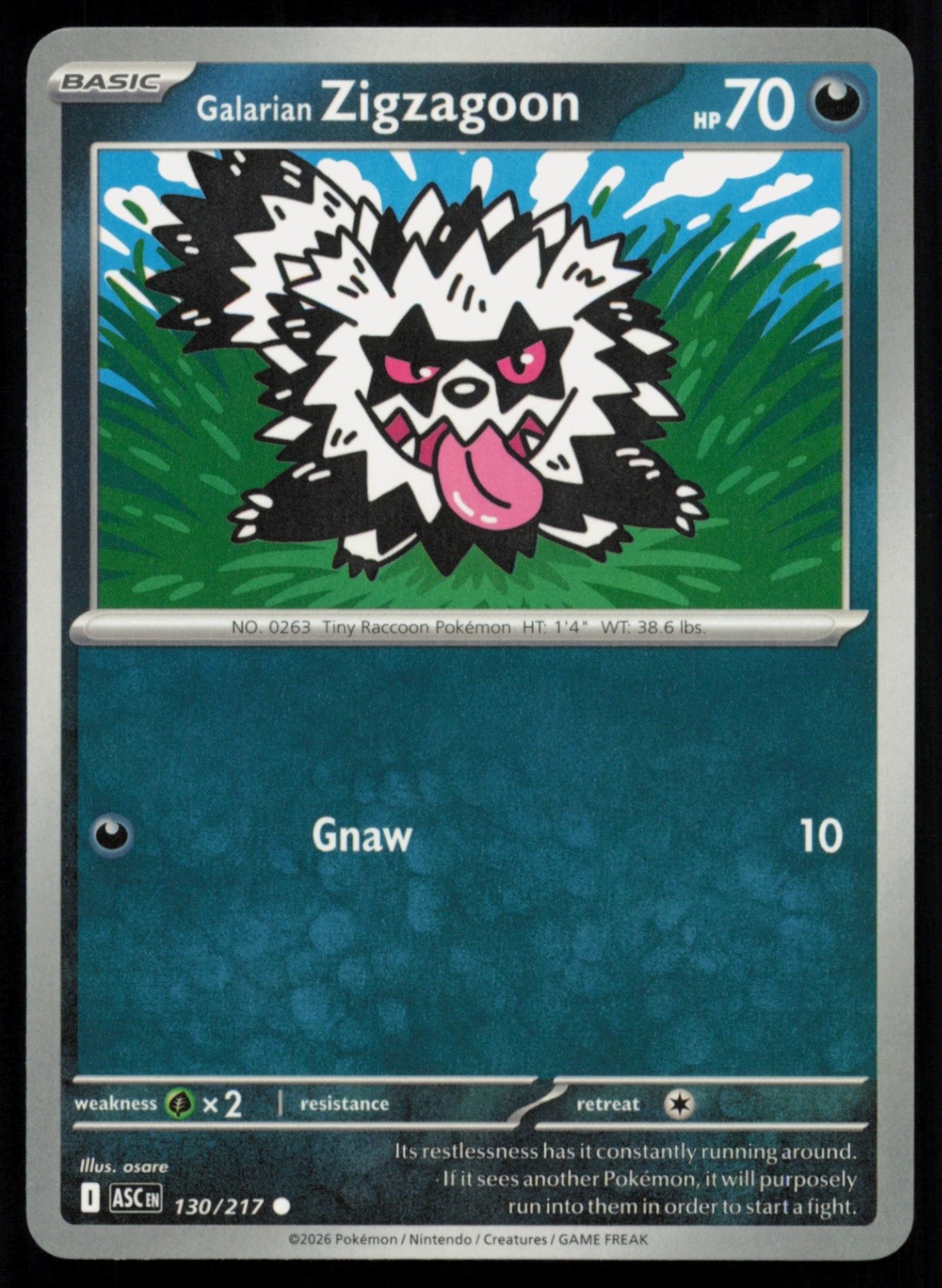 Galarian Zigzagoon Common ME: Ascended Heroes 130/217 NM