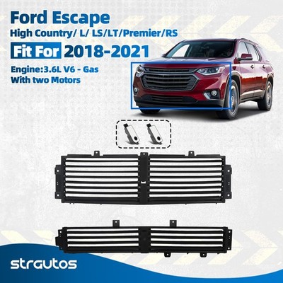 For 2018-2021 Chevy Traverse Upper & Lower Active Shutter Grille W/ Two Motors