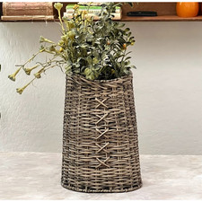 Wall Hanging Pocket Basket 15.5" Woven Rustic Farmhouse Long