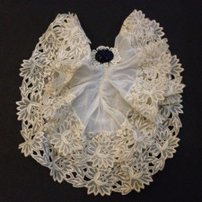 Vintage Lace Ruffled Jabot Pin On Neck Collar Piece Victorian Romantic Style