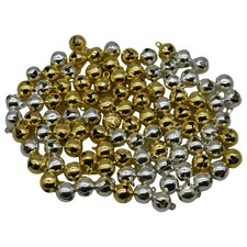 100 PCS Mini Christmas Jingle Bells Small Ornaments 0.39 Inches 10 mm Alloy G...