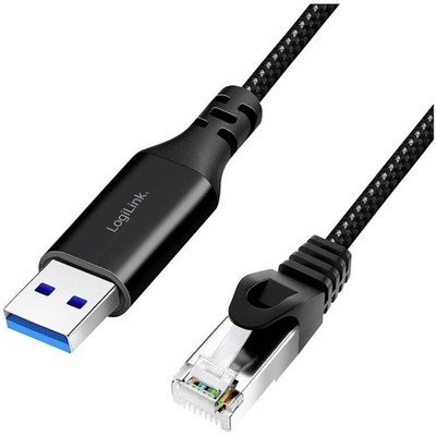 LogiLink CU0403 USB 3.2 1st Gen To Plug RJ45 3.00M Adapter Cable