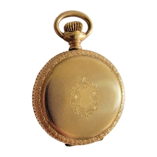 Antique 1890s Elgin Pocket Watch Running Roman Numeral Dial Gold Filled