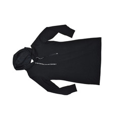 Calvin Klein Black Logo Drawstring Hooded Long Sleeve Sweatshirt Dress Size L