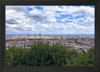 Lyon Stadtbild unter bewölktem Himmel Gerahmtes Wandbild Poster Leinwanddruck Bild