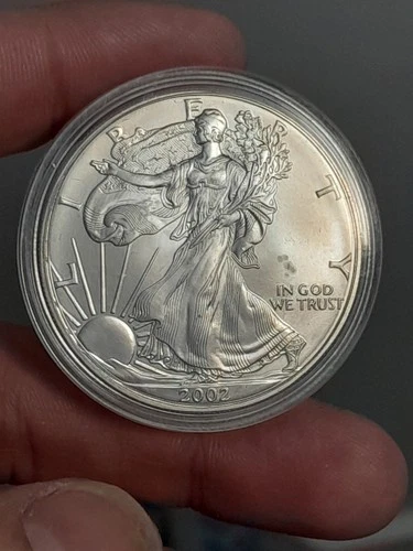 2002 Uncirculated American Silver Eagle 1 Oz .999 Fine Silver