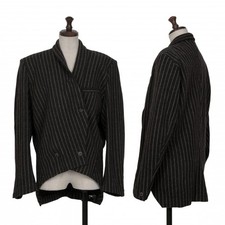 ISSEY MIYAKE Wool Striped Shawl Collar Jacket Size 9 K-130609 