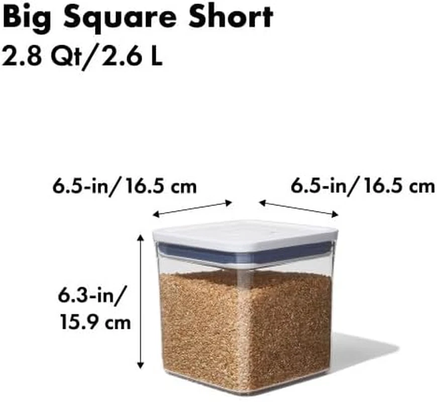Contenedor POP Good Grips OXO - Almacenamiento hermético de alimentos - Cuadrado grande corto 2,8 cuartos I Foto 4 de 4