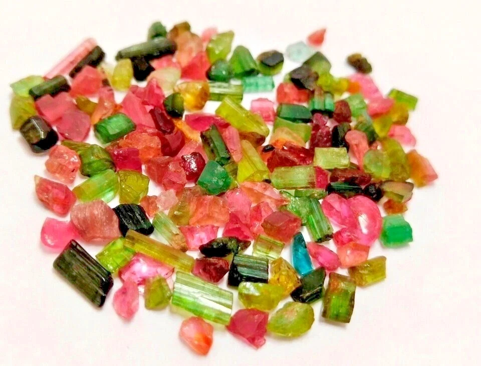 Natural Multi Color Tourmaline 100 Ct+ Untreated Rough LT Loose Gemstone LOT - Image 3 of 4