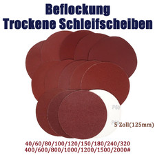 125mm-5"Zoll Beflockung Trockenschleifscheiben Rot Exzenter Klett Schleifbl&auml;tter