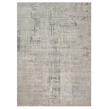 10'x14' Pastel Gray Modern Erased Design Hand Knotted Undyed Natural Wool Rug
