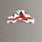 VINTAGE PARROT JUNGLE PLATE TOPPER PORCELAIN SIGN CAR GAS TRUCK OIL MOTORCYCLE