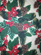 Beautiful Christmas 8 PC Placemats With Holly And Pinecone Design
