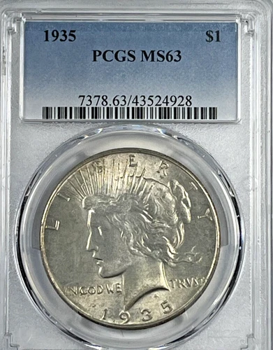 1935 Peace Dollar :  PCGS MS63